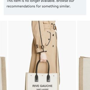 Saint Laurent Rive Gauche Black and Cream Tote